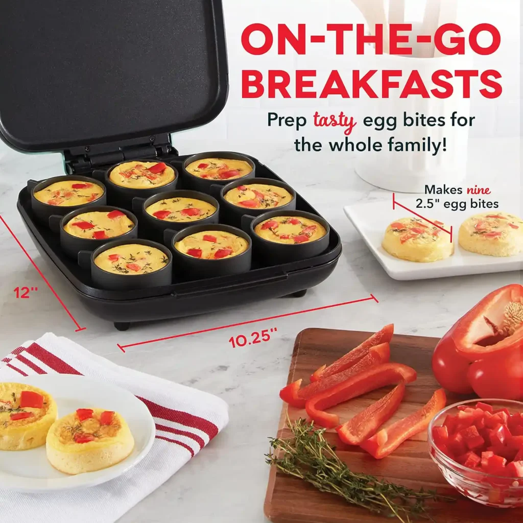 DASH Sous Vide Style Family Size Egg Bite Maker for Breakfast Bites